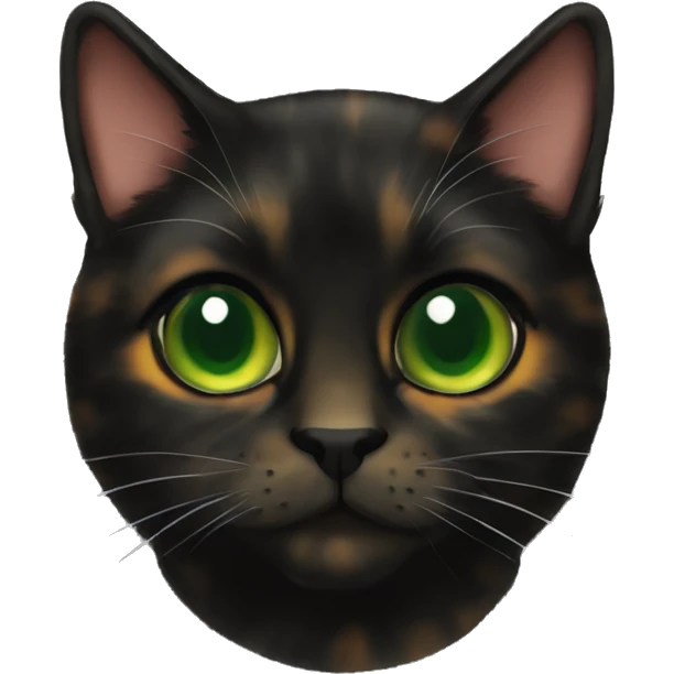 tortoiseshell black cat green eyes loafing emoji