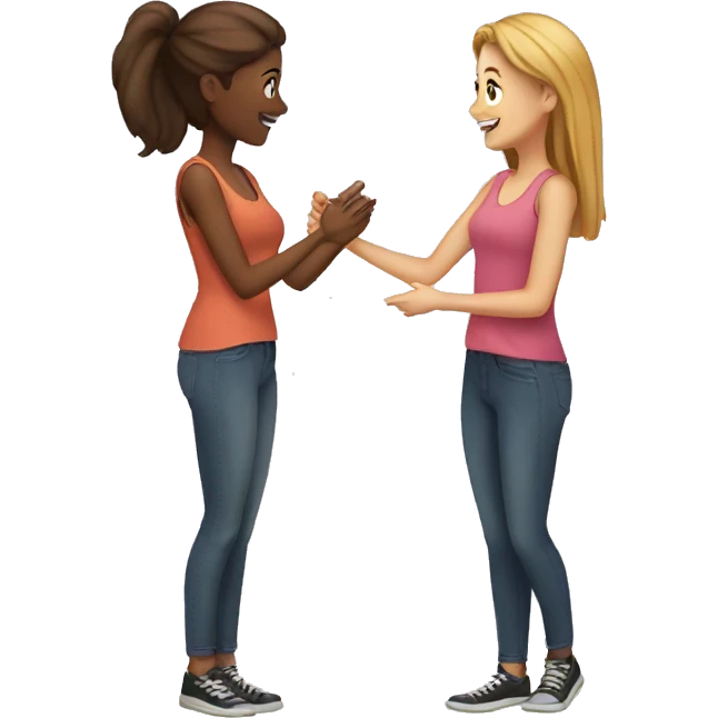 women saying hey to another women emoji