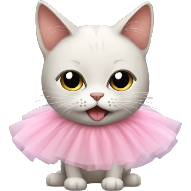 Cat wearing a tutu sticking its tongue out  emoji