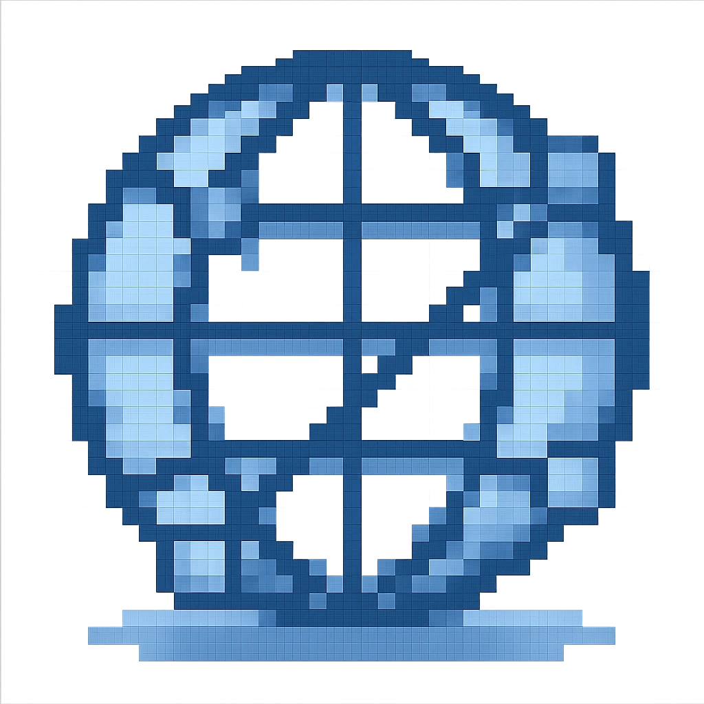 Edit this 3D pixel art style globe icon by removing the terrain and transforming it into a network connected icon with lines and nodes. Keep the 3D pixel art style and maintain a transparent background. emoji