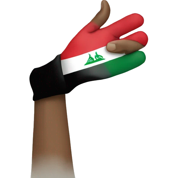 Hand holding an Iraqi flag  emoji
