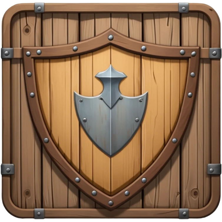 shield made of wooden planks emoji