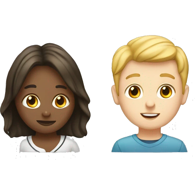 one white girl student and one white boy student emoji