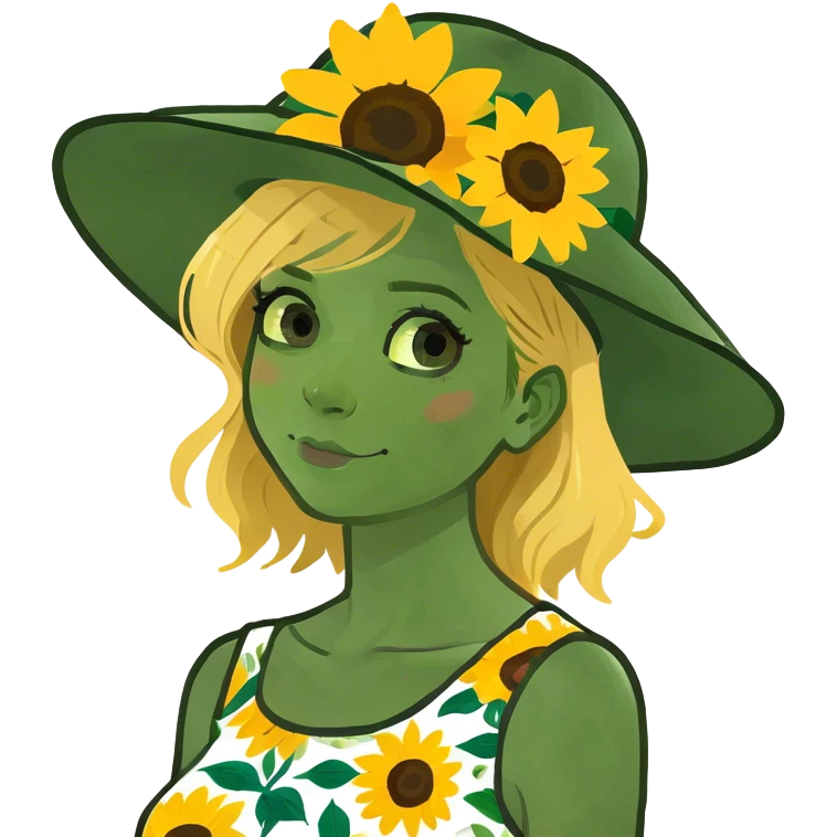 Girl with blonde hair and green eyes emoji