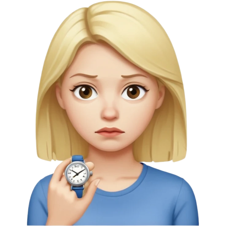 hot blonde always late emoji