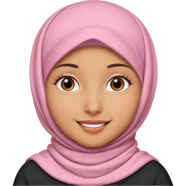 بنت ذات بشره حنطيه محجبه لابسه وردي فاتح emoji