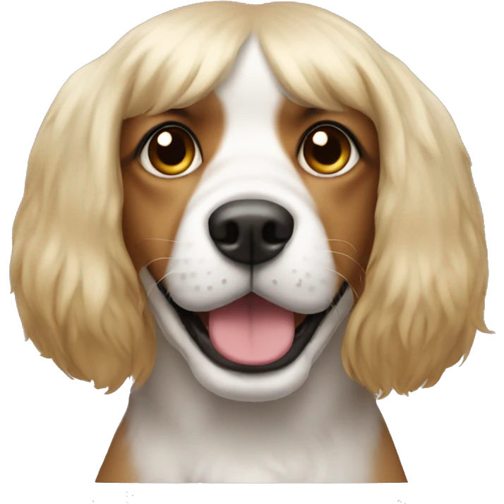 dog wearing a wig  emoji