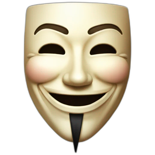 man with guy fawke mask laughing emoji