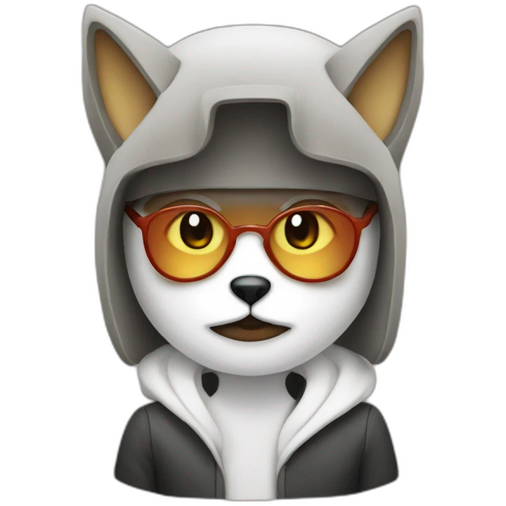 Programmer with Japanese kitsune mask emoji