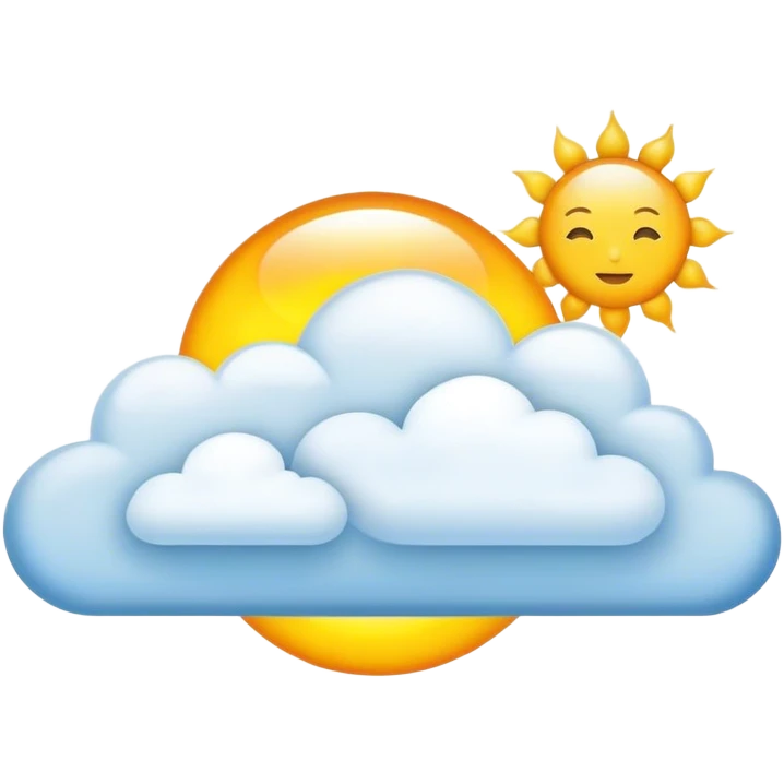 clouds with shining sun emoji
