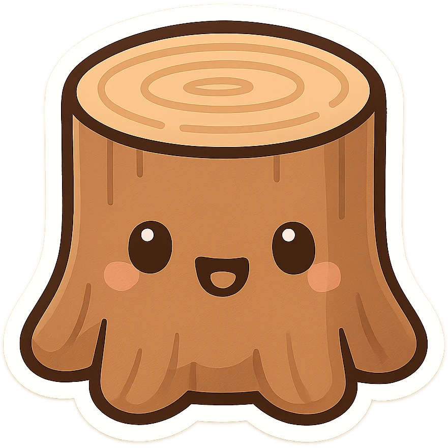 cartoon-style tree trunk with rounded edges, no branches or leaves emoji