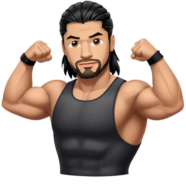 Roman Reigns WWE wrestler flexing muscles emoji