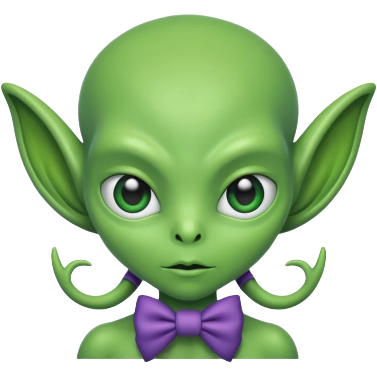 alien with bow emoji