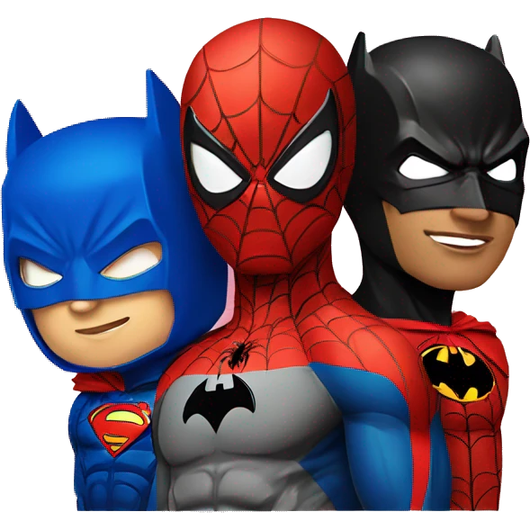 SPIDER MAN AND BATMAN AND SUPER MAN emoji