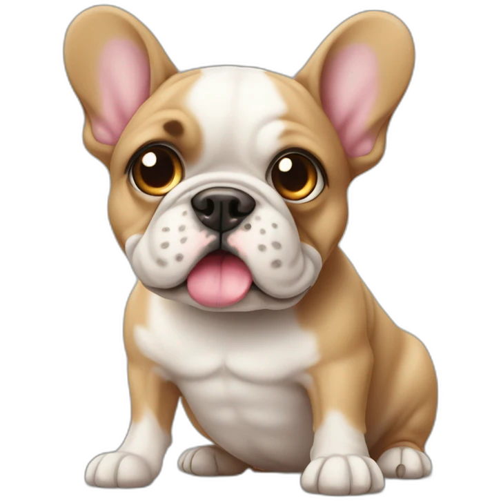Cute french buldog with ball emoji