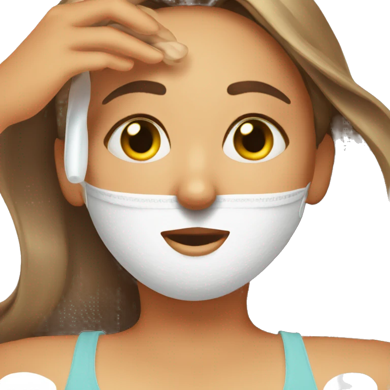 Samantha putting on sunscreen  emoji