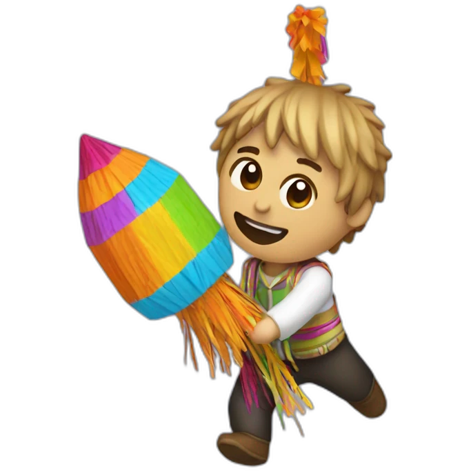 persona haciendo una piñata emoji