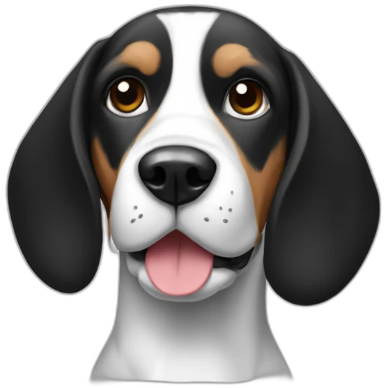 Black and white Beagle emoji