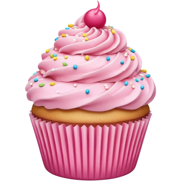 Cupcake with pink icing emoji