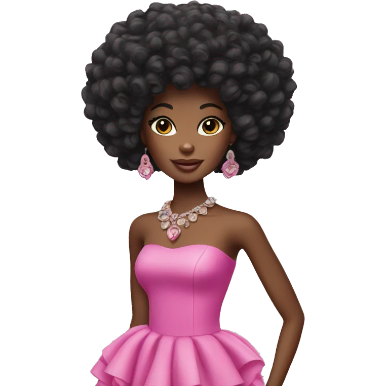 Black afro Barbie emoji