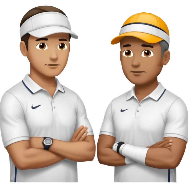 2 football coaches talking wearing visors and athletic clothing emoji