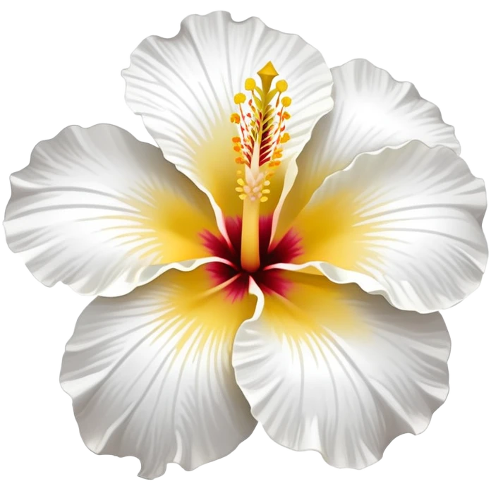 white hibiscus flower with yellow center emoji