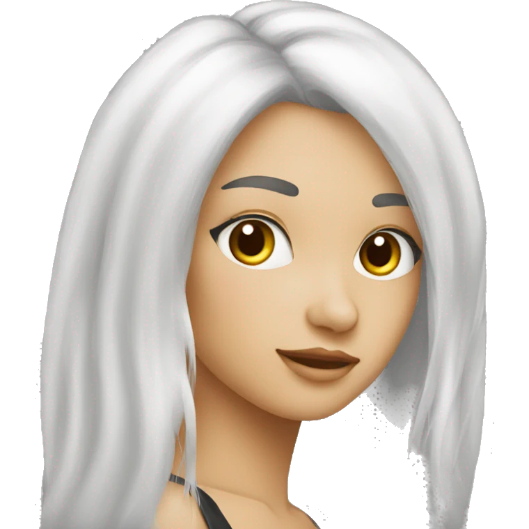 Fille blanche cheveux longs noirs emoji