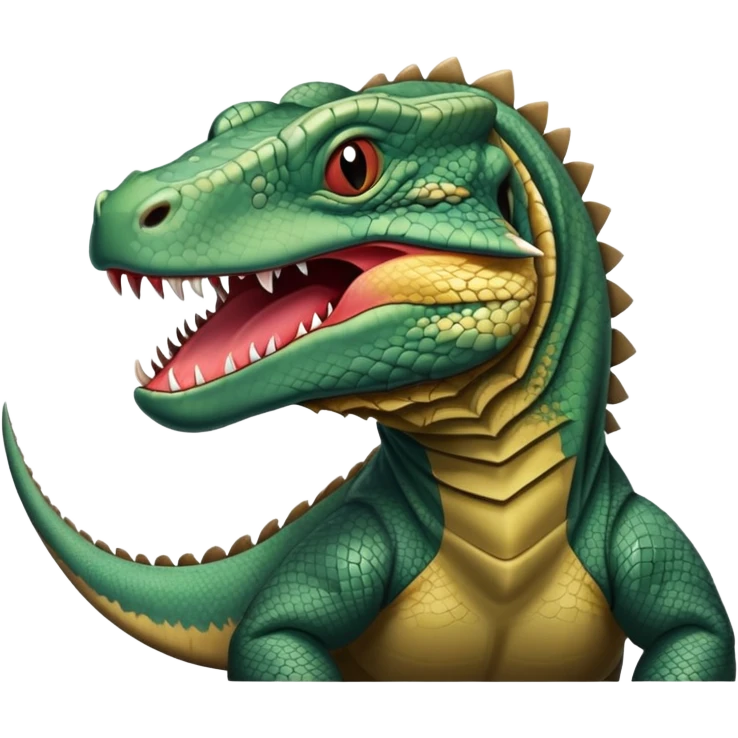 A komodo dragon with scaly skin and a forked tongue, reptilian predator emoji