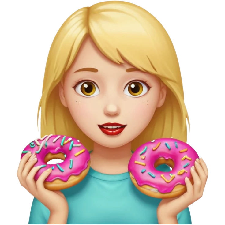 girl eating donuts emoji