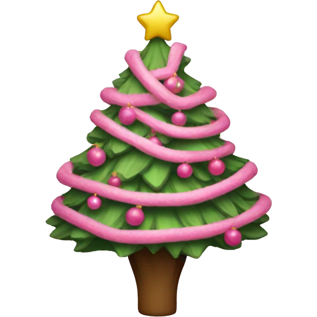 Pink Christmas tree emoji