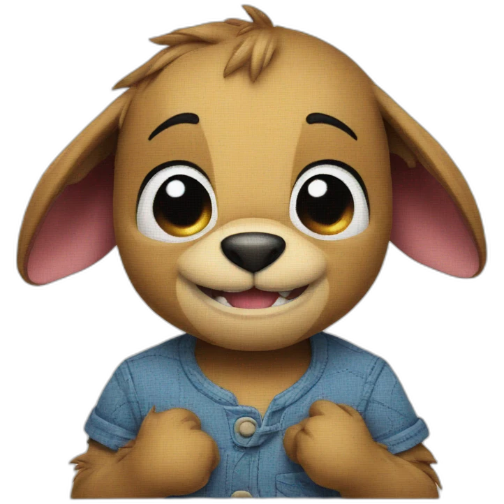 Stitch with heart emoji