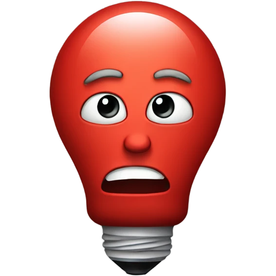 A red bulb nervous emoji