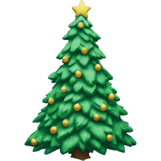 Christmas tree covers in snow emoji