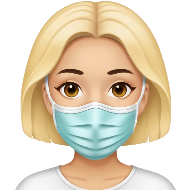 Lady with face mask spa beauty full face relaxing emoji