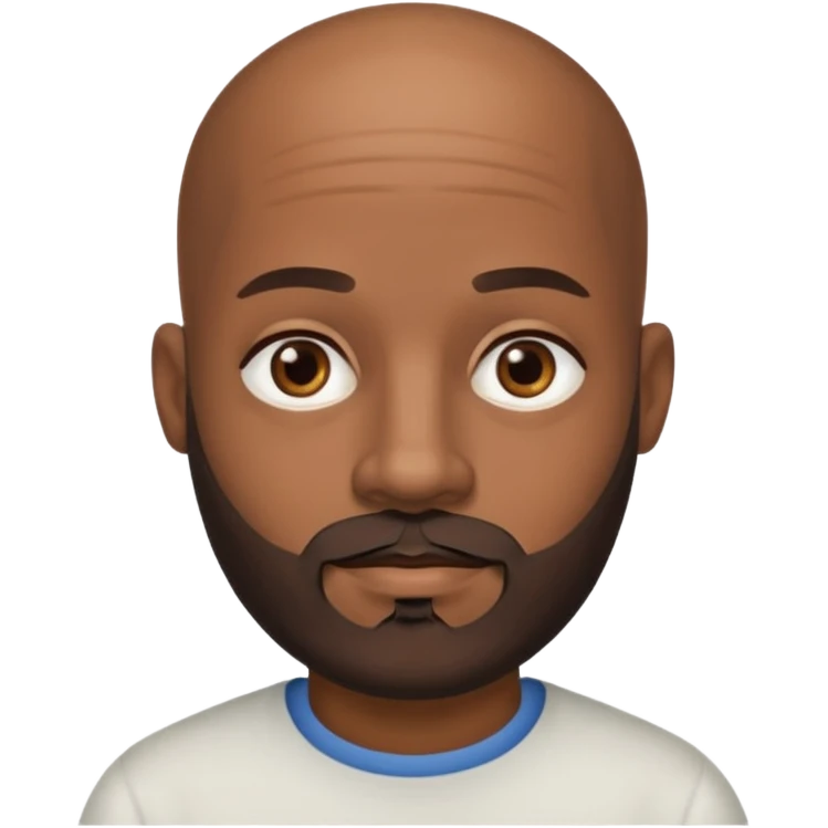 African American male bald salt & pepper beard emoji