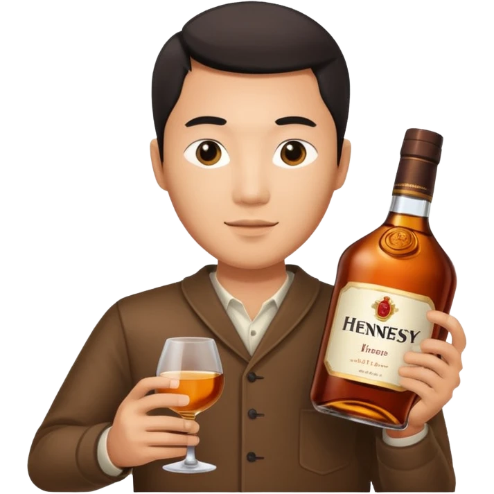 Asian man with hennessy emoji