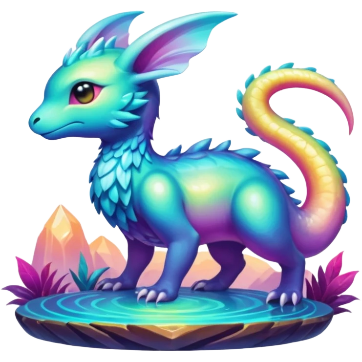 Epic divine legendary complex detailed iridescent gradients aesthetic-Fakémon-creature-scenery emoji