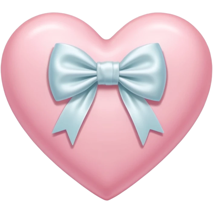 Pastel pink heart with white bow emoji
