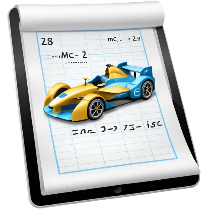 formula E=mc² on a sheet of paper emoji