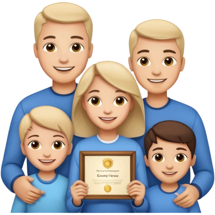 Certified Dog Owner Benefits, family, certificate emoji
