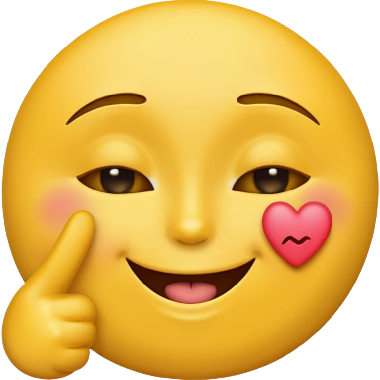 yellow kissy face emoji with a peace sign emoji