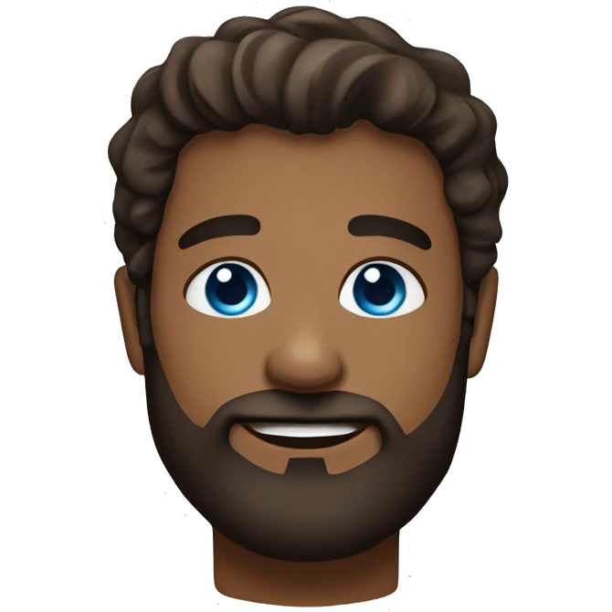 Flavien audebert bearded brown man with blue eyes emoji