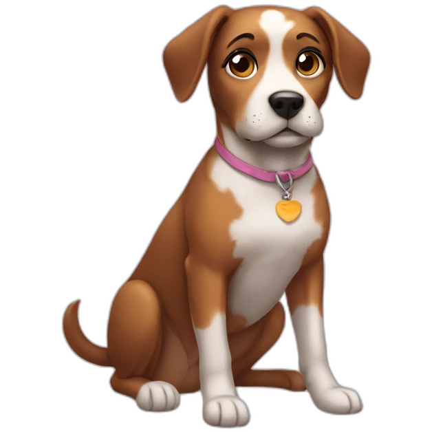 Dog girl sitting as dog style emoji