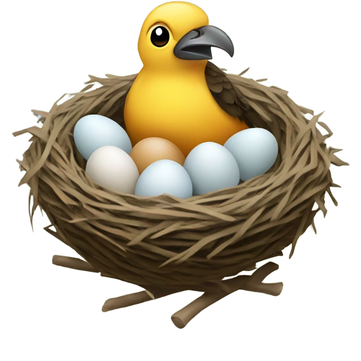 Bird with eggs emoji