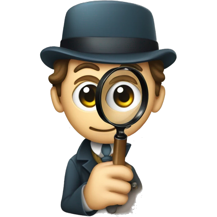 Sherlock holmes looking through magnifying glass emoji