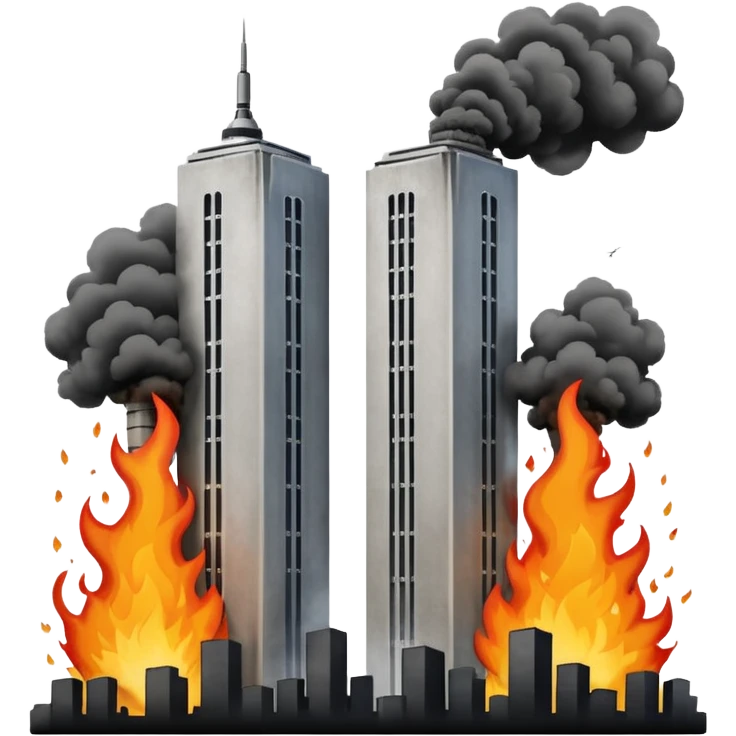 İkiz kuleler çarpan uçak emoji