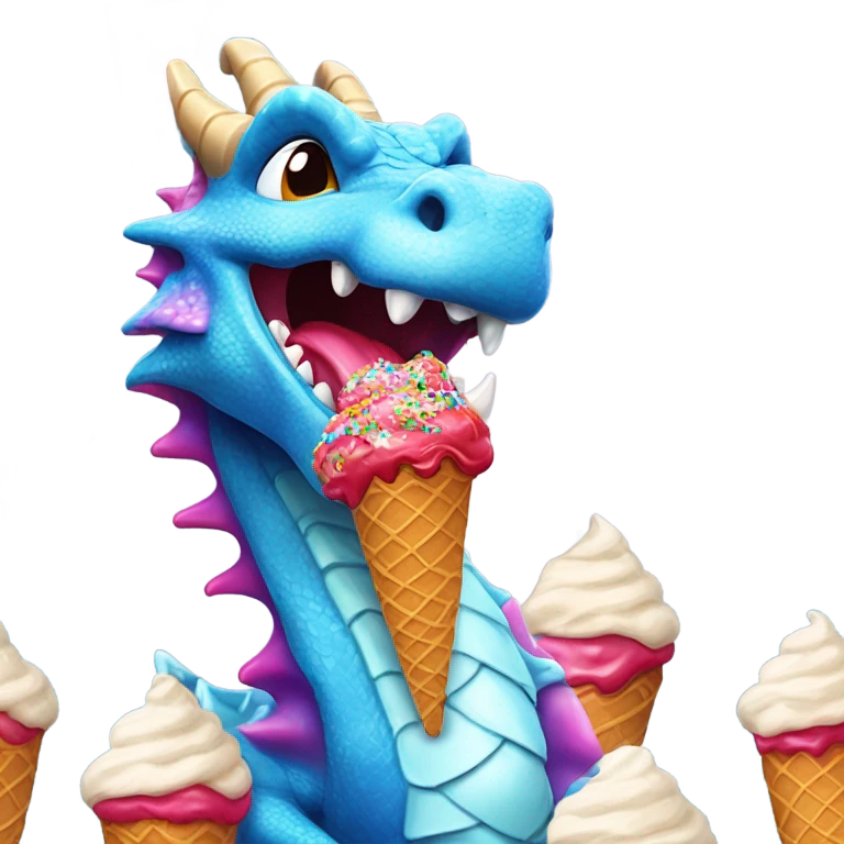 Dragon eating ice cream  emoji
