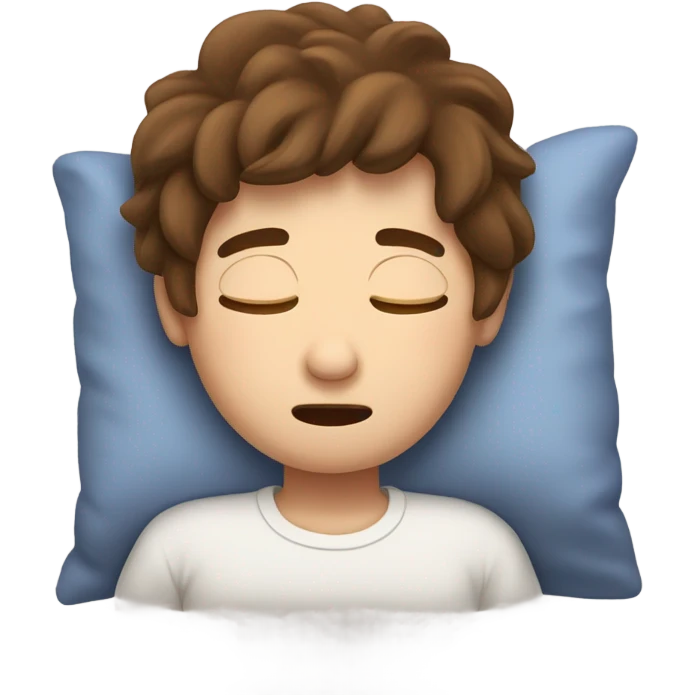 Waking up in morning sleepy boy with brown hair emoji