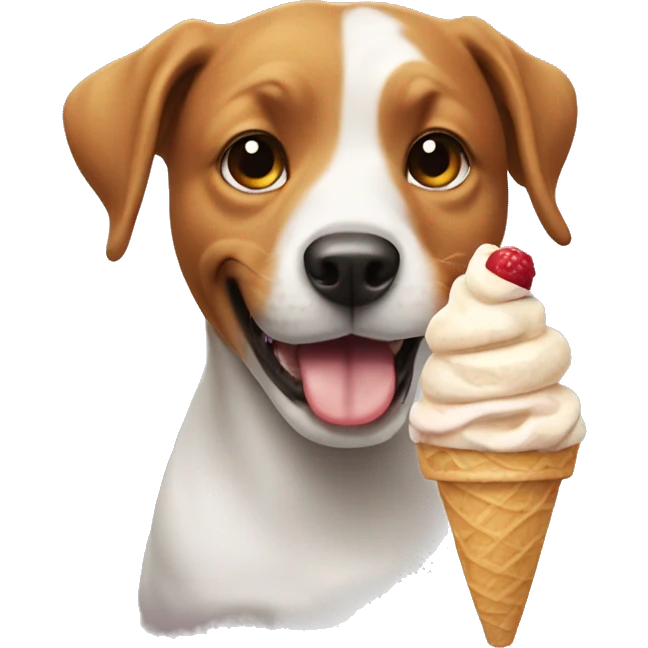 dog eating ice cream emoji