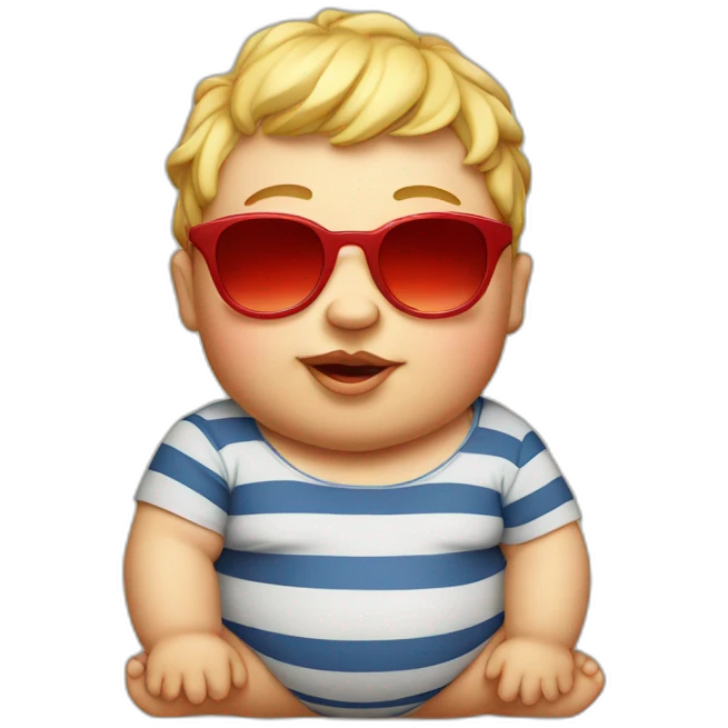 Fat baby with red sunglasses  emoji